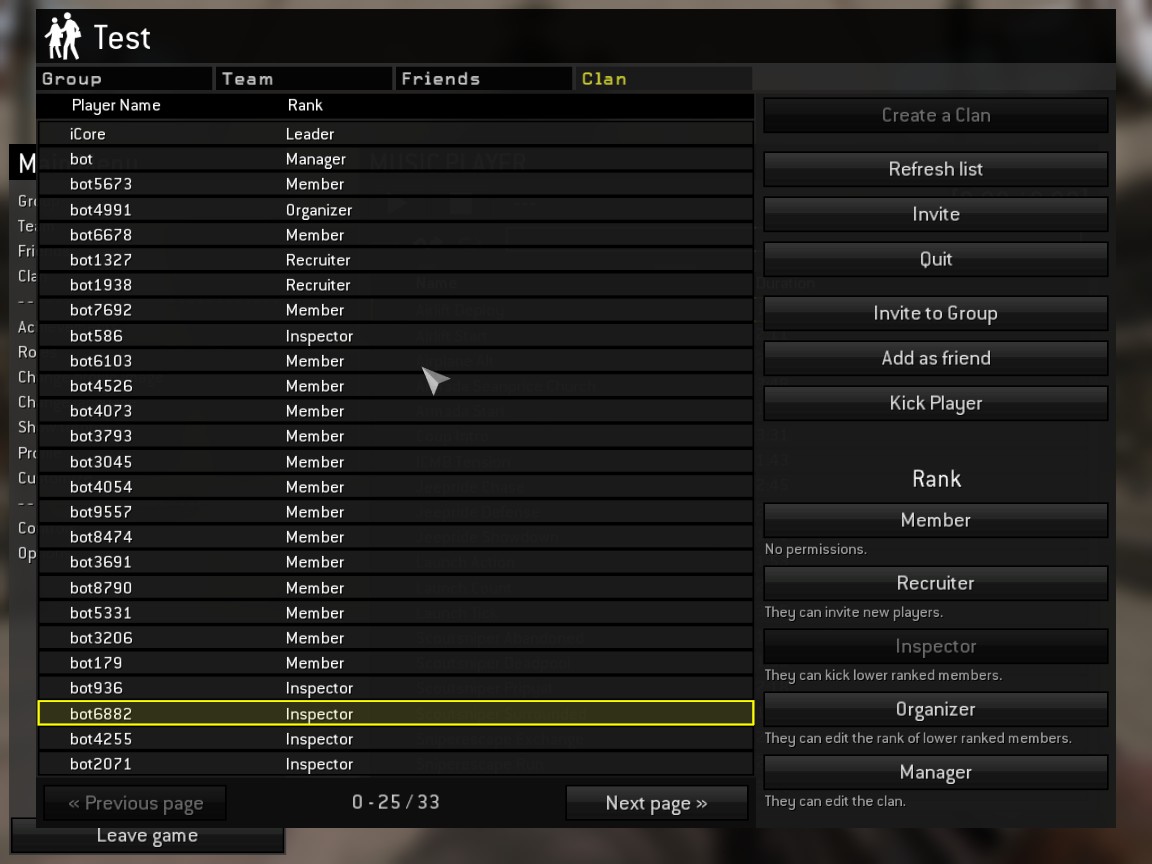 List of groups, teams, friends and clans